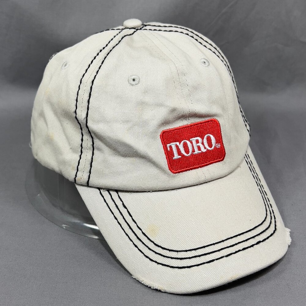 TORO Crescent Ave Gardens Indiana Strapback Hat Distressed Tractors Mowers Mens